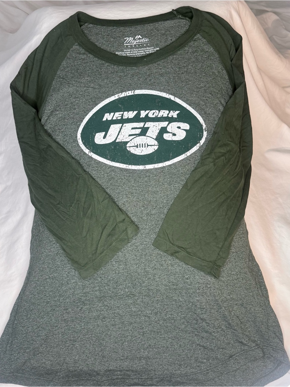 Majestic New York Jets Raglan Long Sleeve Tee